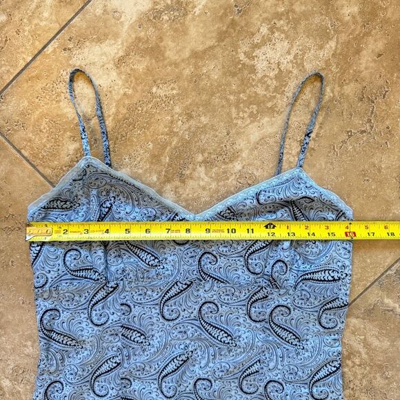 Tommy Hilfiger Y2K Slip Midi Dress Womens Size 8 Blue Paisley Empire Waist - Picture 12 of 13